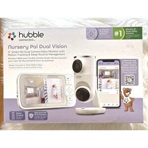 Hubble Connected Nursery Pal Dual Vision 5” Smart HD 2in 1 Baby Monitor Motion